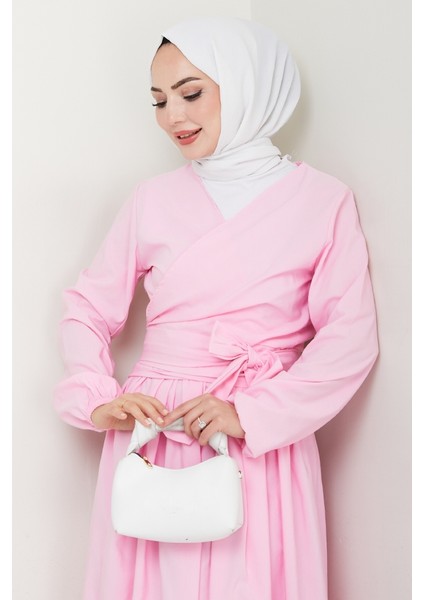 Bağlamalı Bluz Etek Ikili Takım 1465 - Pudra fırsatları