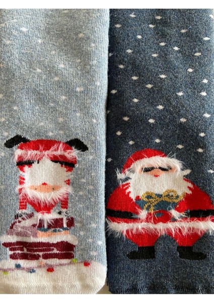 Yılbaşı / Noel / Christmas Temalı Hediye Kutulu Çocuk 2'li Havlu Çorap Seti fırsatları