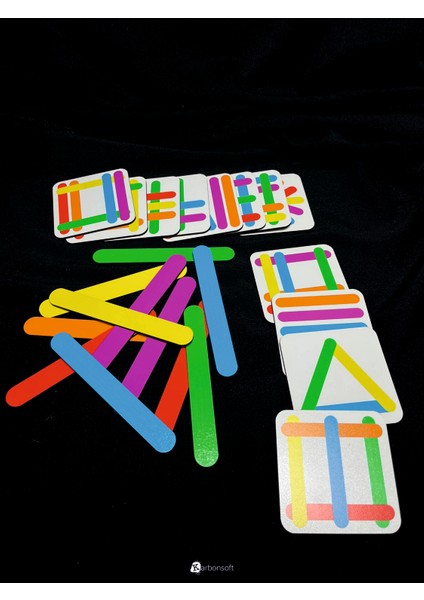 Stick Puzzle Eğitici Ahşap Çubuk Seti – 12 Parça Renkli Şekil Oyunu fırsatları