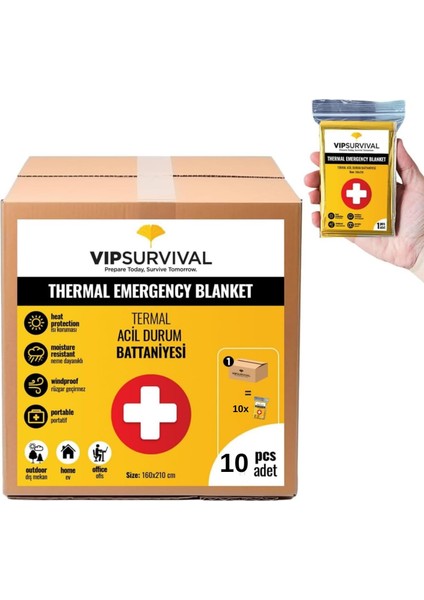 Acil Durumlar ve Deprem Için Termal Battaniye ,vücut Isınızı Koruyun 10 Adet