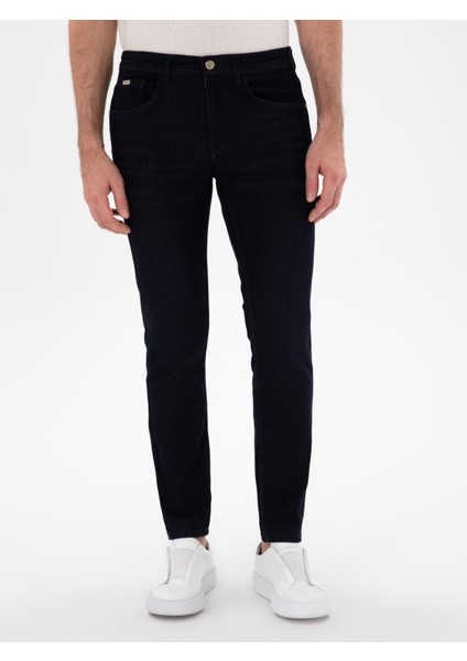 Erkek Lacivert Slim Fit Pamuk Karışımlı Jean Pantolon 50305699-VR033 fiyatları