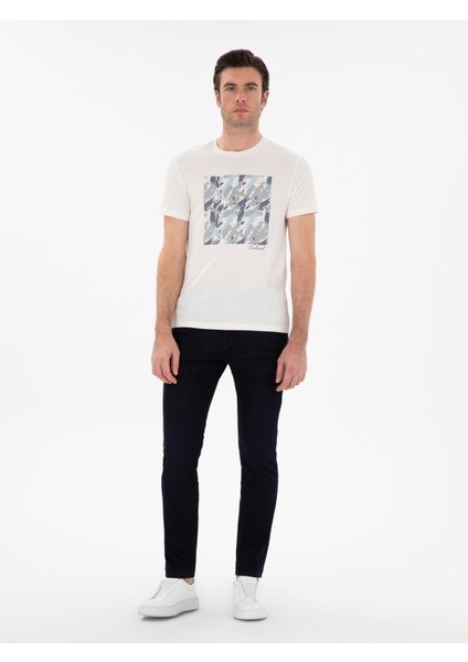 Erkek Lacivert Slim Fit Pamuk Karışımlı Jean Pantolon 50305699-VR033 modelleri