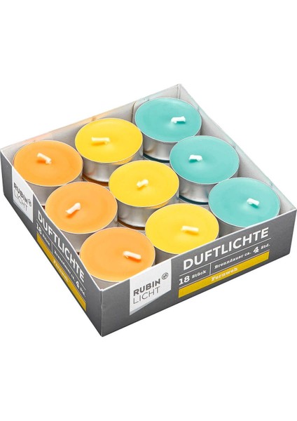 Rubin Licht Tealight Kokulu Mum Uzak Diyarlar, 18'li fiyatları