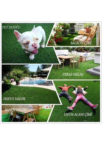 Dekoratif Kaliteli Yeşil Suni Çim Kaymaz Suya Isıya Dayanıklı Bahçe Teras Balkon Halısı modelleri