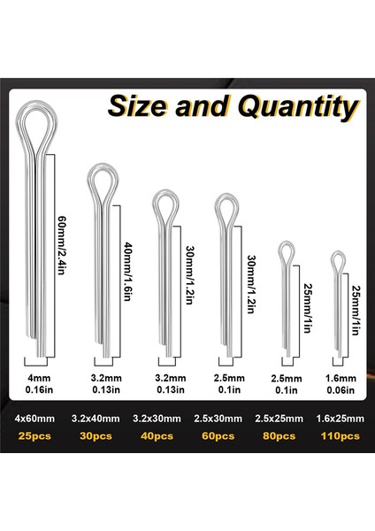 345 Adet 304 Paslanmaz Çelik M1.6m2.5m3.2 Araba Için 6 Boyut (Yurt Dışından) modelleri