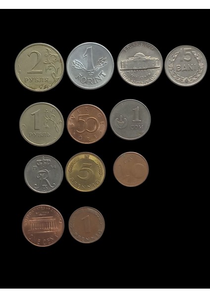 12 Adet Yabancı Madeni Para. Madeni Eski Para. Koleksiyon Para. 68
