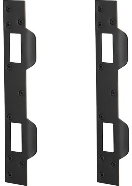 Kapı Çarpma Plakası Çift Delik Mandal Güçlendirme Plakası Siyah (Yurt Dışından)