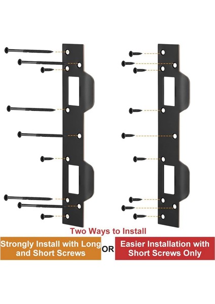 Kapı Çarpma Plakası Çift Delik Mandal Güçlendirme Plakası Siyah (Yurt Dışından) modelleri