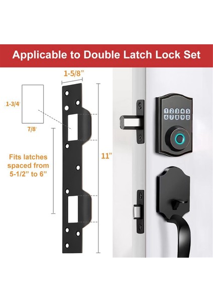 Kapı Çarpma Plakası Çift Delik Mandal Güçlendirme Plakası Siyah (Yurt Dışından) fırsatları