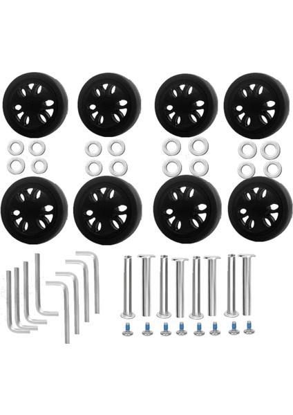 8 Parçalı Bagaj Tekerlekleri Değiştirme Kiti Sessiz Tekerlek Değiştirme Bavul A (Yurt Dışından)