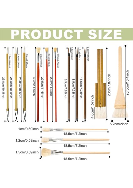 14 Adet Seramik Sır Fırçaları Ahşap Seramik Fırçaları Uzun Saplı (Yurt Dışından) fiyatları