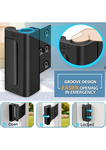 Ev Güvenlik Kapı Kilidi Ev Güçlendirme Kapı Kilidi Beyaz (Yurt Dışından) fırsatları