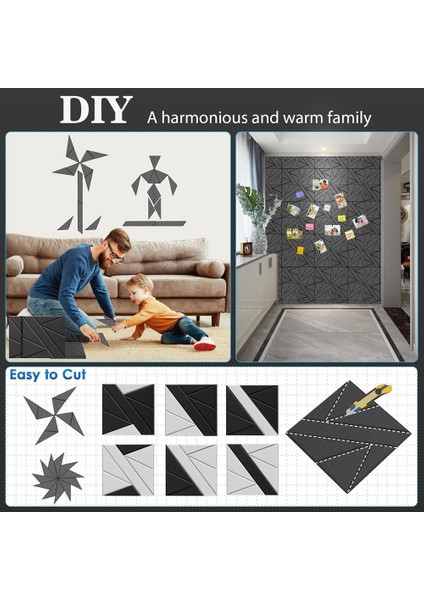 8 Paket Ses Geçirmez Duvar Panelleri Ev Stüdyo Ofis Dekoru Siyah (Yurt Dışından) modelleri