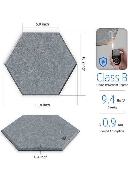 12 Adet Kendinden Yapışkanlı Ses Geçirmez Köpük Akustik Paneller, Drak Gri (Yurt Dışından) indirimleri