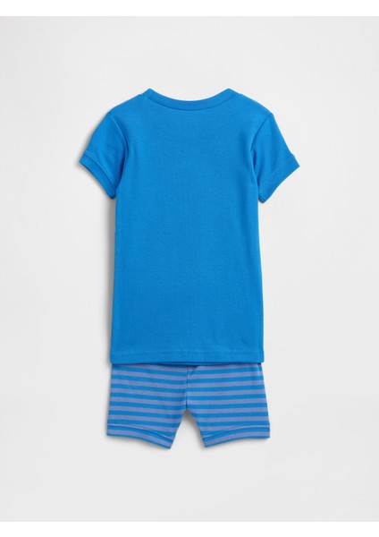 Bebek Mavi %100 Organik Pamuk Sesame Street Pijama Takımı modelleri