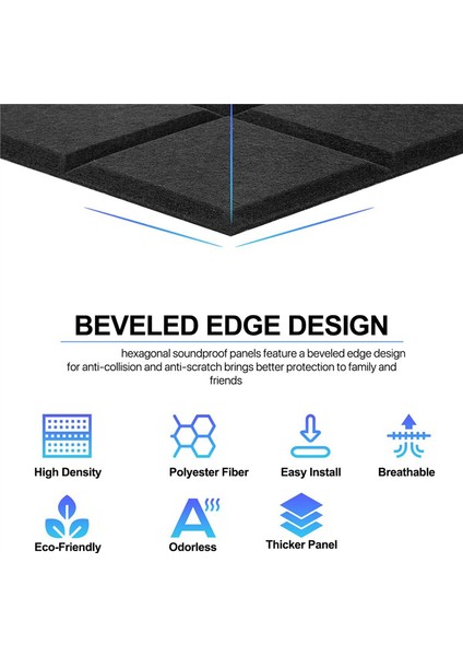 12 Paket Kendinden Yapışkanlı Akustik Ses Geçirmez Köpük Paneller, Siyah (Yurt Dışından) indirimleri