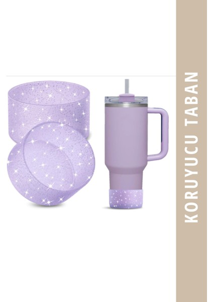 Koruyucu Silikon Altlık Taban Simli Lila Mor