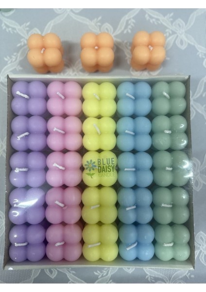 50 Adet 5 Soft Renk Özel Mini Bubble Mum Davet Nikah Söz Nişan Kına Hediyeliği fiyatları
