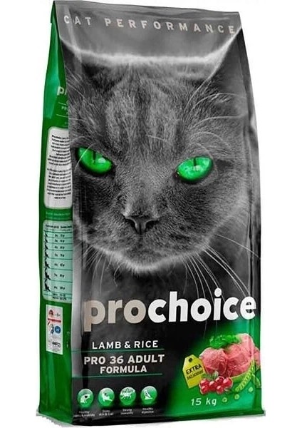 Pro Choice Pro 36 Kuzu Pirinçli Yetişkin Kedi Maması 15 kg