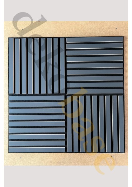 Antrasit (10 ADET) 40X40cm Yeni Nesil Akustik Ahşap Duvar Paneli