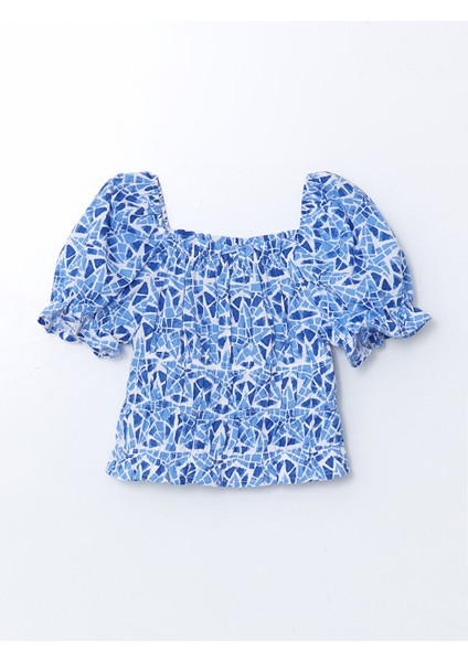 Yeni Sezon Kare Yaka Kiz Cocuk Crop Bluz - S59631Z4