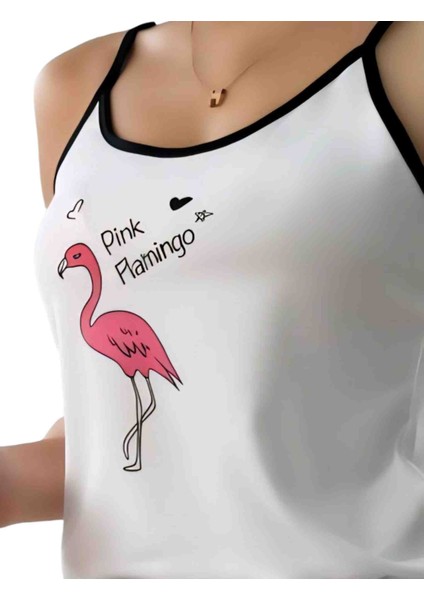 Real Passione Lingerie Flamingo Desenli Şortlu Takım