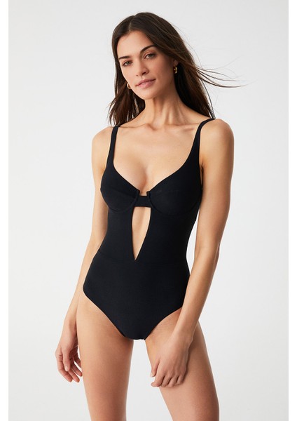 Lola Balenli Toparlayıcı Mayo Kapsız Simli Kumaş