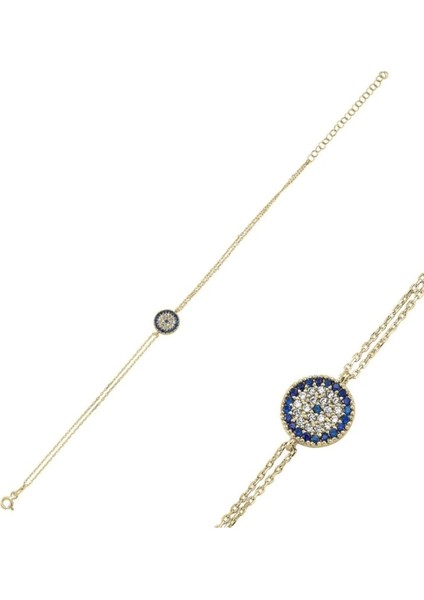 925 Ayar Gümüş Sosyete Gözü Bileklik - Anneler Günü