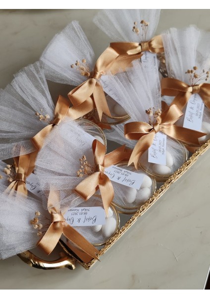 Süslemeli Halka Şekerleme Nikah Nişan Söz Düğün Hediyeliği Magnetsiz modelleri