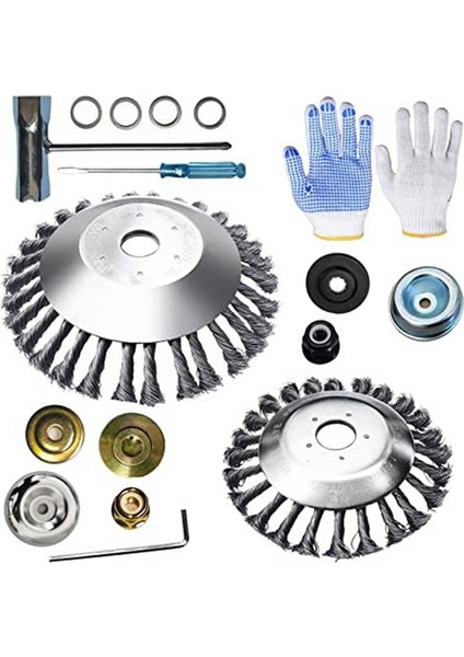 Döner Ot Çelik Tel Fırça, Çalı Kesici Düzeltici Seti (Yurt Dışından)