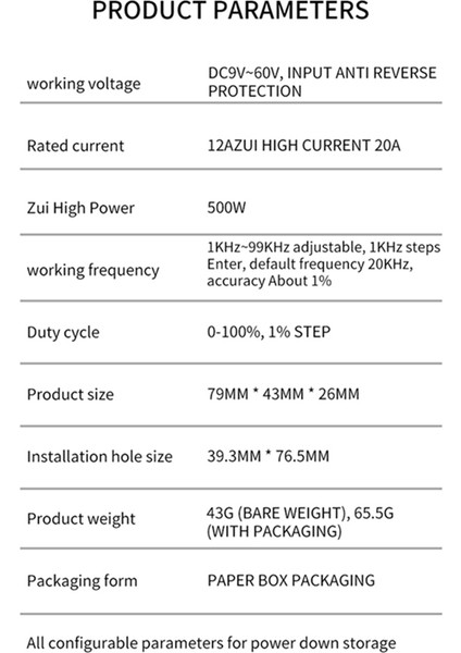 Pwm Dc Motor Hız Kontrol Cihazı Motor Fan Kontrol Cihazı 9-60V12A 500W (Yurt Dışından) fiyatları
