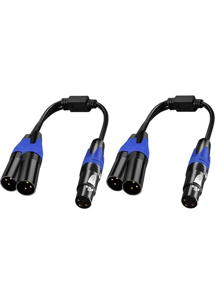 Xlr Ayırıcı Kablo 1 Xlr Dişi - 2 Xlr Erkek Y Kablo Adaptörü 2 Paket (Yurt Dışından)