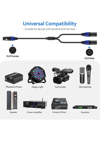 Xlr Ayırıcı Kablo 1 Xlr Dişi - 2 Xlr Erkek Y Kablo Adaptörü 2 Paket (Yurt Dışından) modelleri