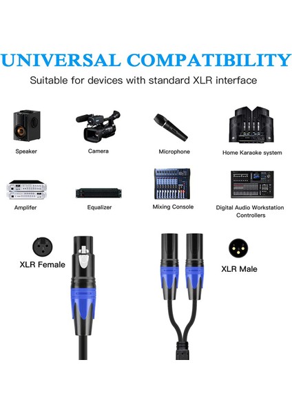 Xlr Ayırıcı Kablo 1 Xlr Dişi - 2 Xlr Erkek Y Kablo Adaptörü 2 Paket (Yurt Dışından) fırsatları