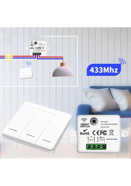 433MHZ Kablosuz Anahtar Duvar Panelleri Uzaktan Kumanda Işık Anahtarı (Yurt Dışından)