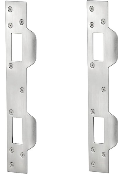 Kapı Çarpma Plakası Çift Delik Mandal Güçlendirme Plakası Gümüş (Yurt Dışından)