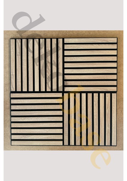 Meşe (10 ADET) 40X40CM Yeni Nesil Akustik Ahşap Duvar Paneli