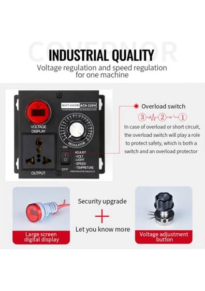 Ac Motor Hız Kontrol Cihazı 120V Değişken Voltaj Regülatörü Ab Fişi (Yurt Dışından) fiyatları