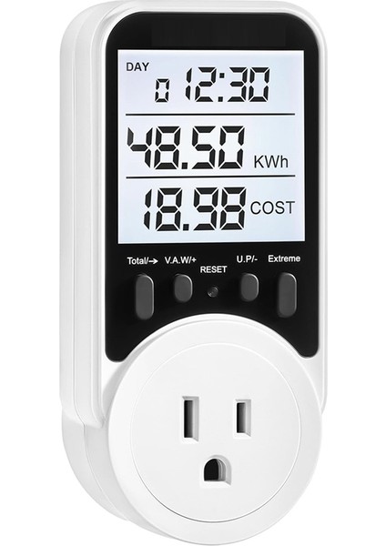 Arka Aydınlatmalı Büyük Ekran Elektrik Kullanım Monitörü Abd Fişi (Yurt Dışından)