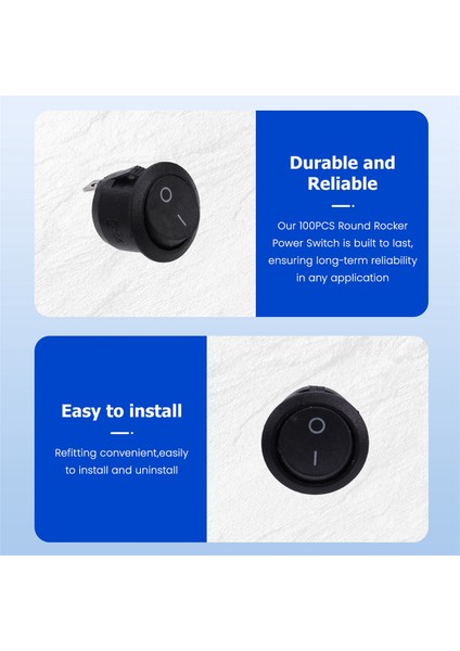 100 Adet Yuvarlak Salıncak Güç Anahtarı 6A 250V Ac 2pin 2 Pozisyon Açıkkapalı (Yurt Dışından) fiyatları