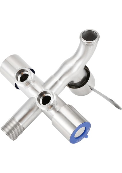 Üç Yollu Musluk Lavabo Musluğu Çamaşır Makinesi 2 Yollu Açı Vanası Bantlı (Yurt Dışından)