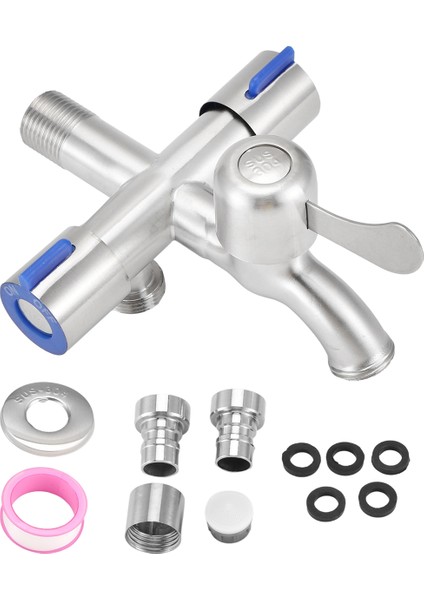 Üç Yollu Musluk Lavabo Musluğu Çamaşır Makinesi 2 Yollu Açı Vanası Bantlı (Yurt Dışından) fiyatları