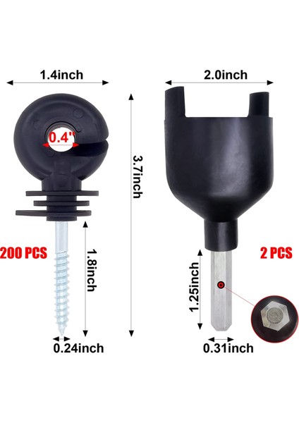Elektrikli Çit Izolatörü Vidalı Izolatör 100 Adet B (Yurt Dışından) modelleri