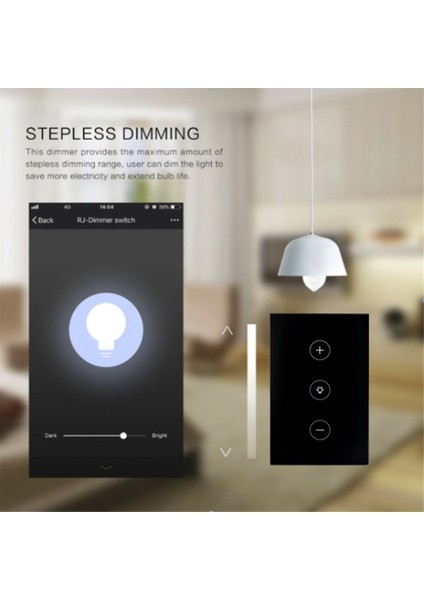 Abd Standardı Akıllı Wifi Yaşam LED Dimmer Anahtarı Kablosuz Dokunmatik Karartma (Yurt Dışından)