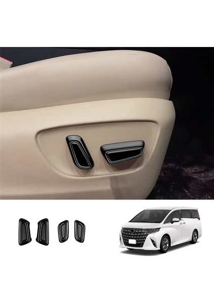 Alphard 40 Serisi 2023+ Için Parlak Siyah Elektrikli Koltuk Düğmesi Çerçevesi (Yurt Dışından)