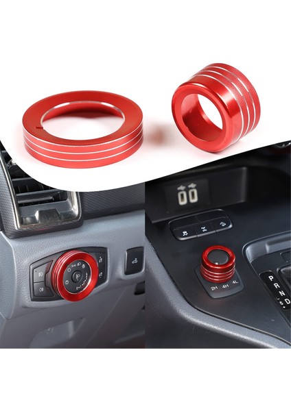 Far ANAHTARI4WD Düğme Halkası Kapağı Kırmızı (Yurt Dışından)