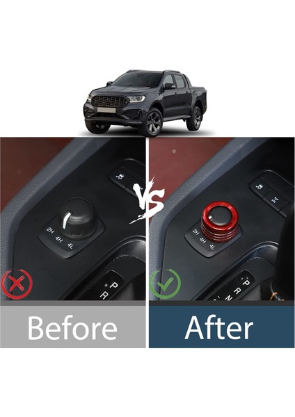 Far ANAHTARI4WD Düğme Halkası Kapağı Kırmızı (Yurt Dışından) fırsatları