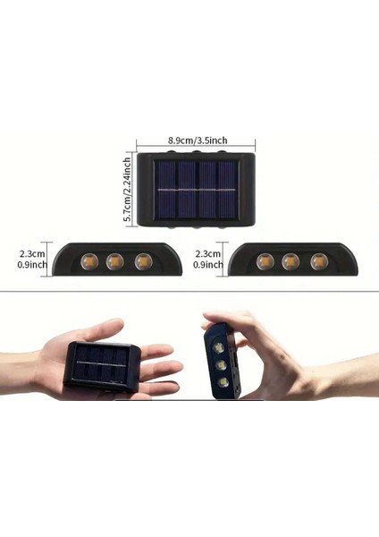 10 Ledli Solar Bahçe Dış Mekan Duvar Aydınlatması 2'li Set