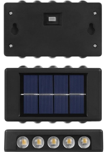 10 Ledli Solar Bahçe Dış Mekan Duvar Aydınlatması 2'li Set