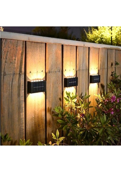 10 Ledli Solar Bahçe Dış Mekan Duvar Aydınlatması 2'li Set